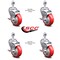 Service Caster 4 Inch Red Polyurethane Swivel 12mm Threaded Stem Caster Set with Brake SCC-TS20S414-PPUB-RED-TLB-M1215-4 - alternate 4